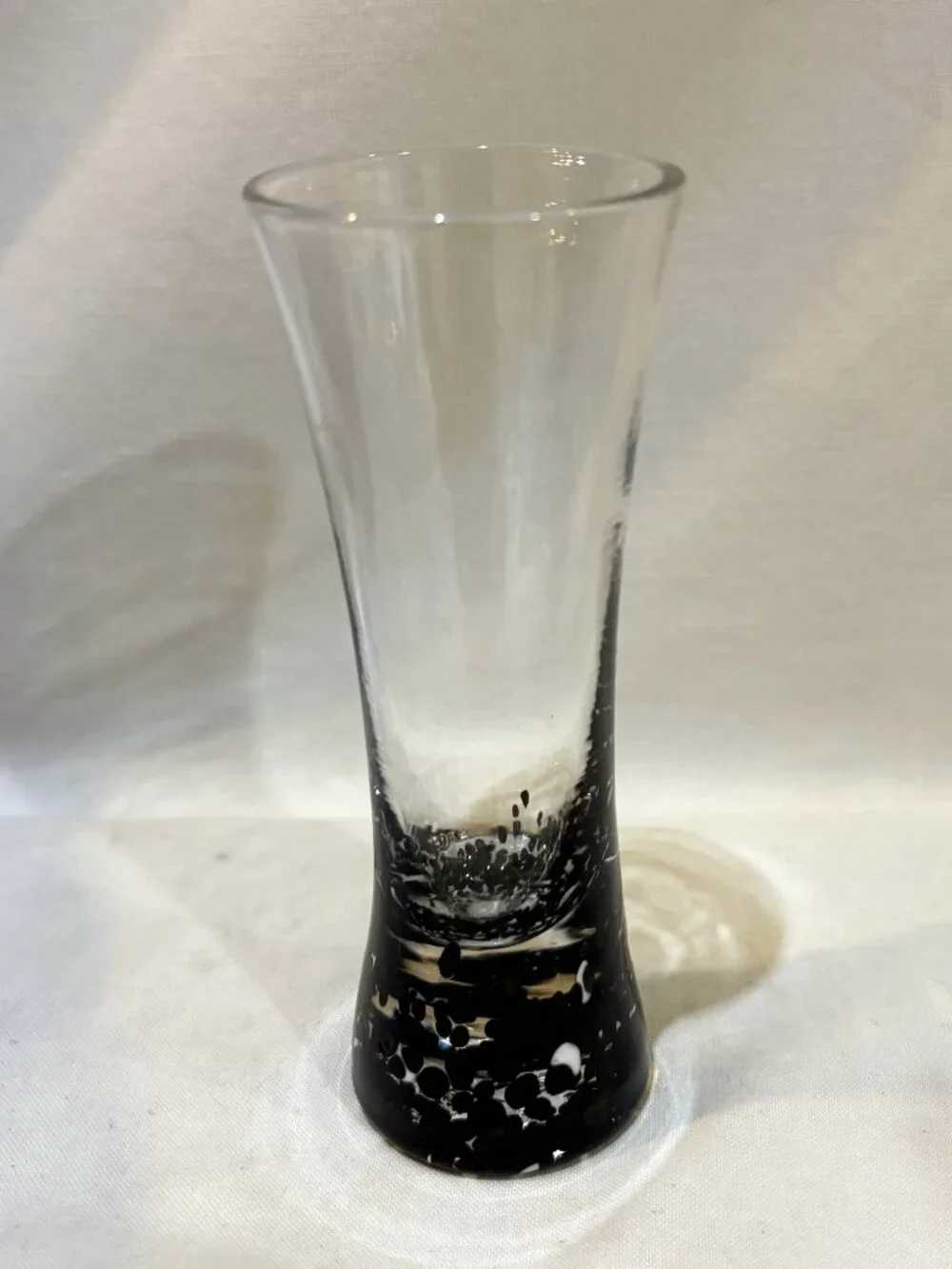 Tequila Rose Tall Black White Splash Art Glass Shot Glass
